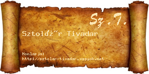 Sztolár Tivadar névjegykártya